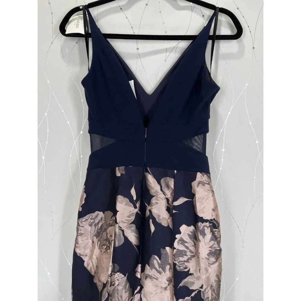 NWT Xscape Navy Floral Brocade Mermaid Gown $249 - Picture 10 of 16